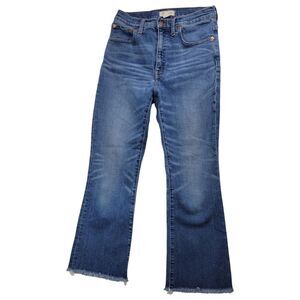 Madewell Cali Demi Boot High Rise Jeans‎ Medium Wash Womens size 27 Frayed Hem